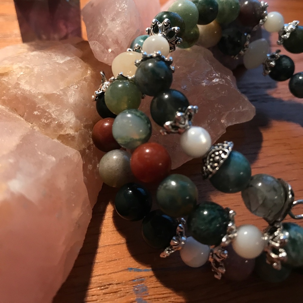 Agate wrap bracelet